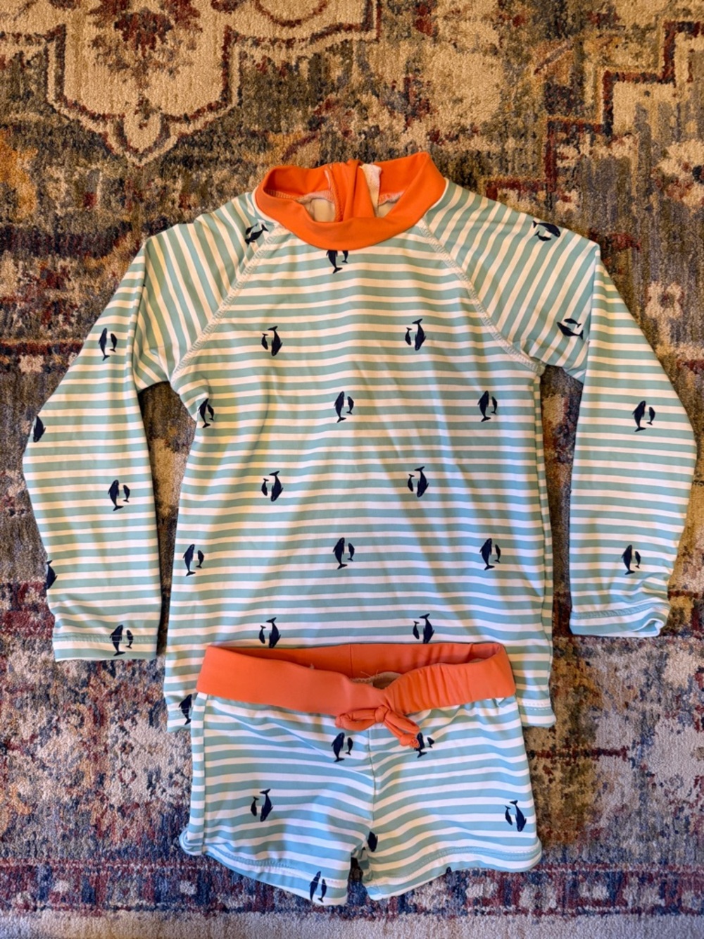 Mori Stripe Whale Rashguard Swim Set